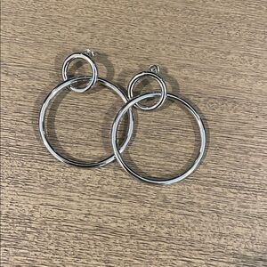 SHASHI Silver Double Circle Earrings hoops